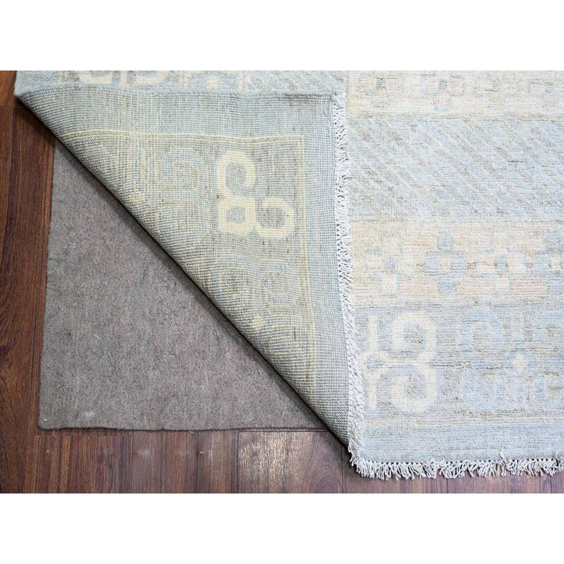 Shahbanu Rugs Beau Blue Stone Wash Samarkand Pomegranate Design Veggie